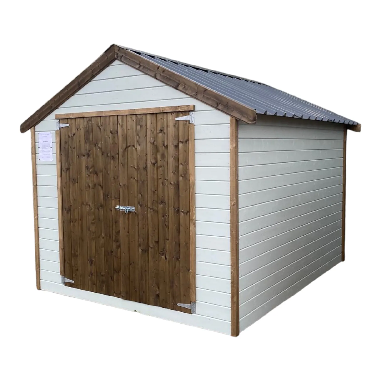 Double door timber shed for garden storage