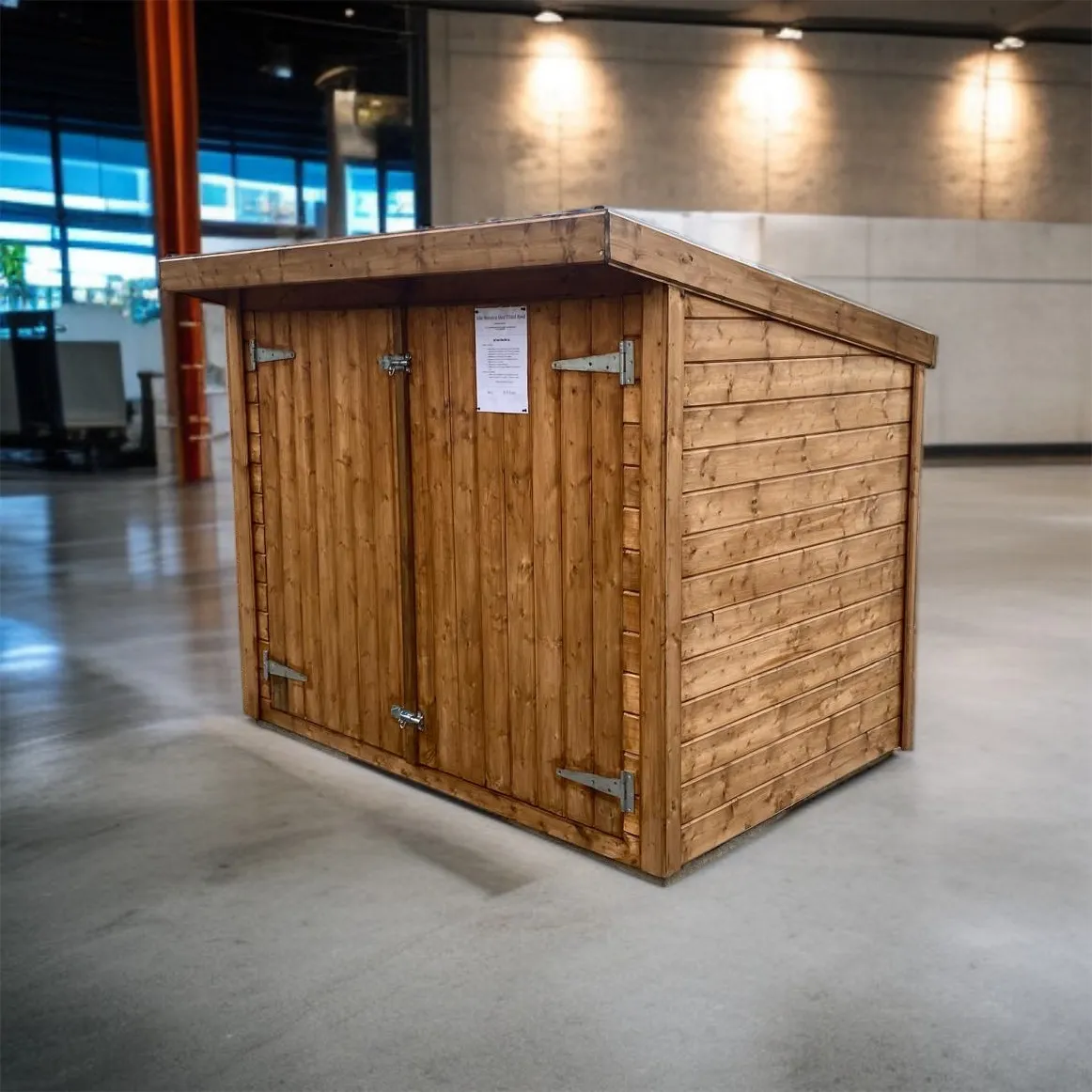 Pressure-treated compact shed for bike storage in Dublin