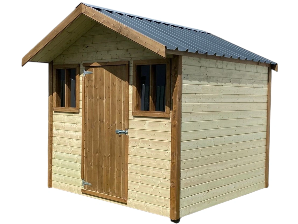 Cube shed side view with window for light and airflow